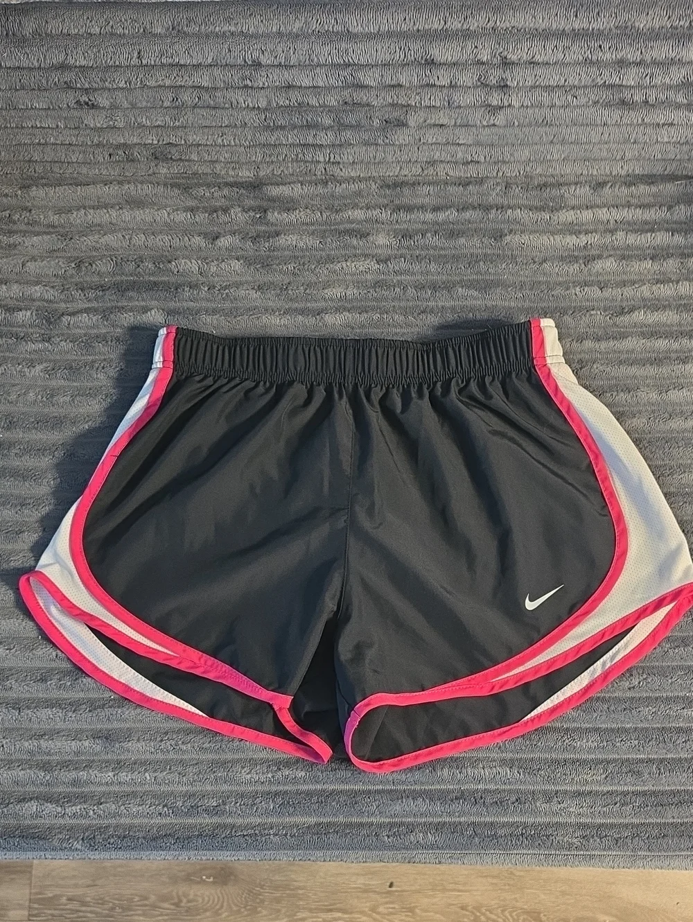 Nike Women’s Black Athletic Shorts with Pink Trim